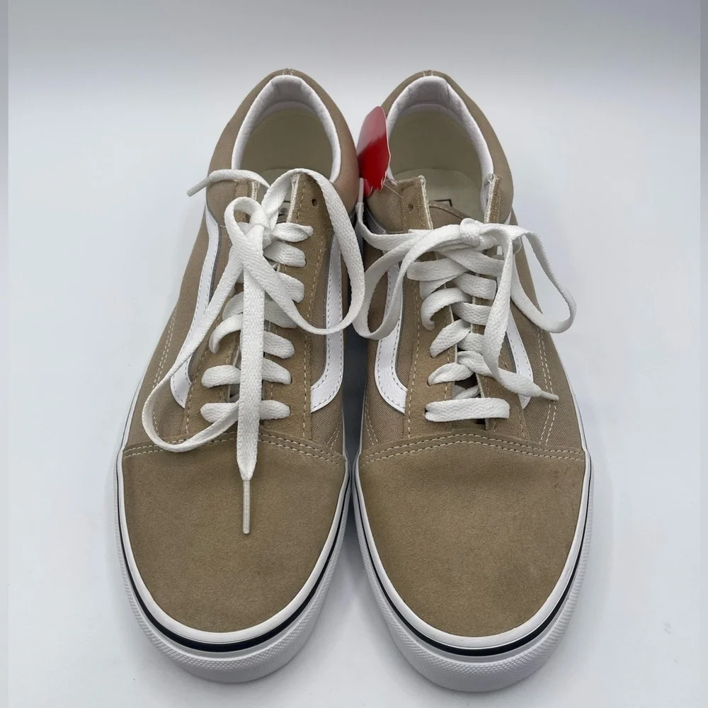 Van Old Skool Tan/White Shoe w/ Black Foxing Suede/Canvas M-8.0 W-9.5 NWOB - Picture 3 of 7